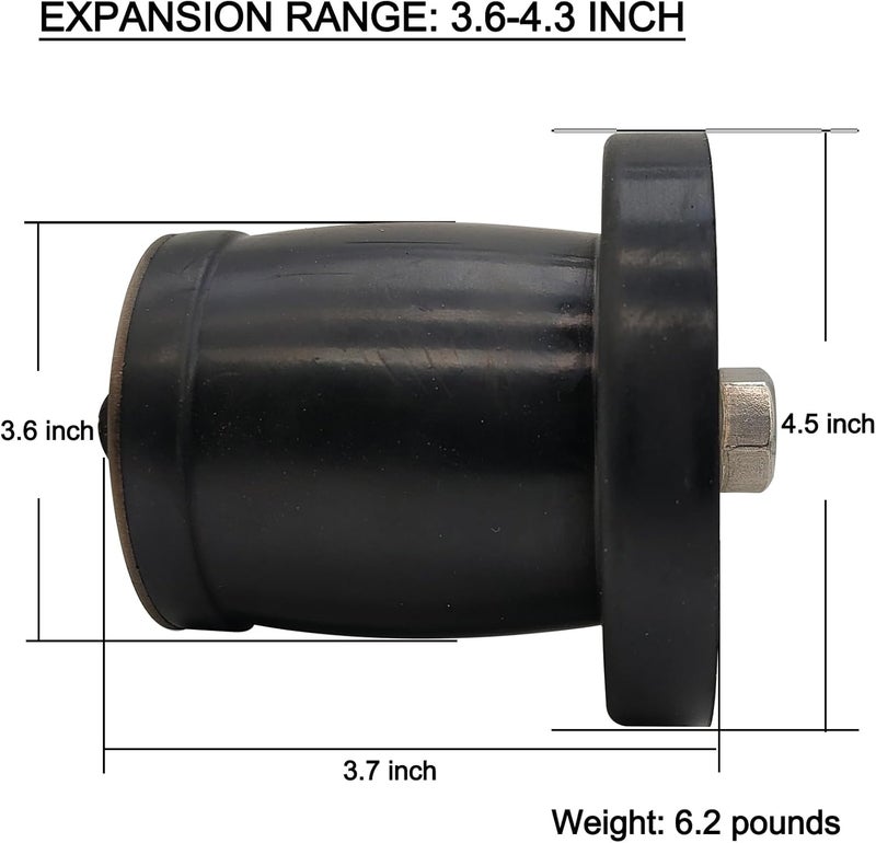 ROLING Pool scupper Plug，Mechanical Test Plug,Test Plugs for Plumbing,Drain cleanout Plug,Basement Sewer Drain Cap,Sewer Test Plug. (3.6-4.3 inch) - Image 4